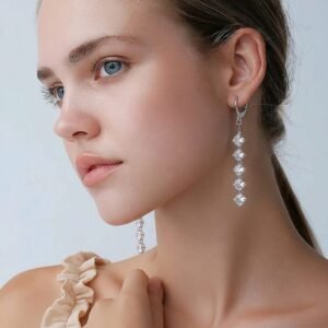 Luminous Five-String Cascade Earrings