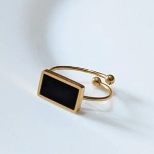 Obsidian Minimalist Ring