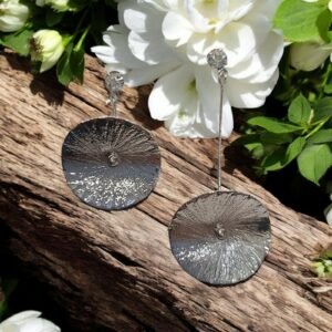 Abstract Chrome Disc Earrings