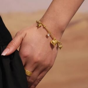 Gilded Cascade Heart Bracelet