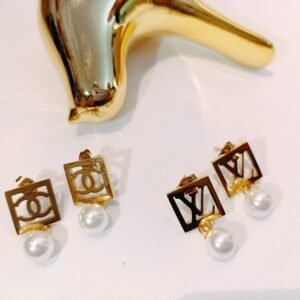Designer Monogram Stud Earrings