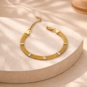 Lumina Faceted Pearl Gold Plated Bracelet