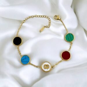Multi-Color Medallion Charm Bracelet
