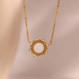 Radiant Opal Sunburst Pendant
