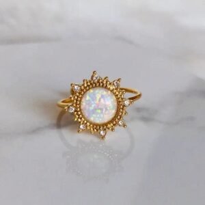 Opal Sun Ring Adjustable