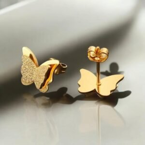 Sculpted Gold Butterfly Studs