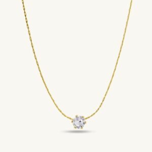 Solitaire Diamond Style Gold Plated Pendant