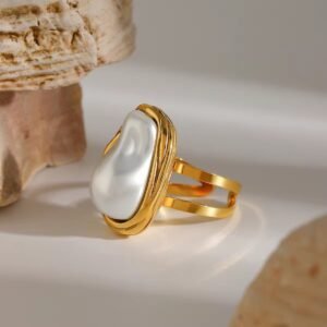 Adjustable Mother Pearl Ring