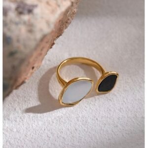 Black & White Headset Style Ring
