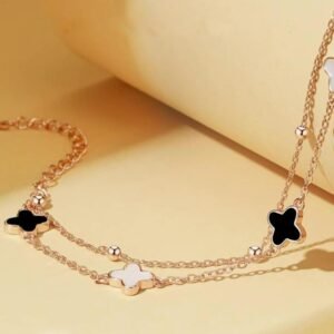 Double Chain Clover Bracelet