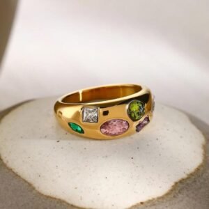 Multi-Color Stone Statement Ring